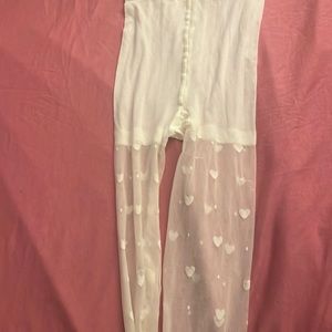 Cute heart white stockings